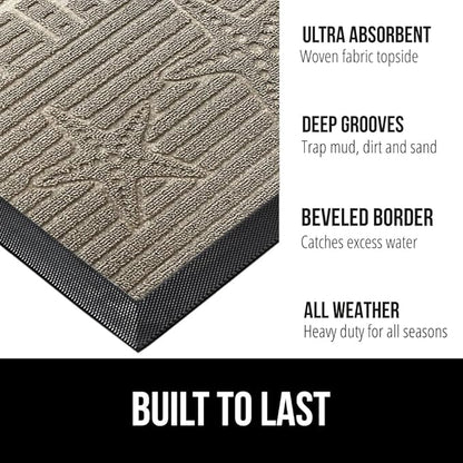 GORILLA GRIP 100% Waterproof All-Season WeatherMax Doormat, US Designed Natural - Image 2