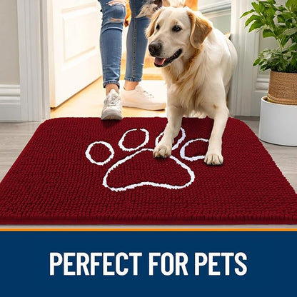 OLANLY Dog Door Mat for Muddy Paws 36x24, Paw Print Design, Absorbs Moisture - Image 6