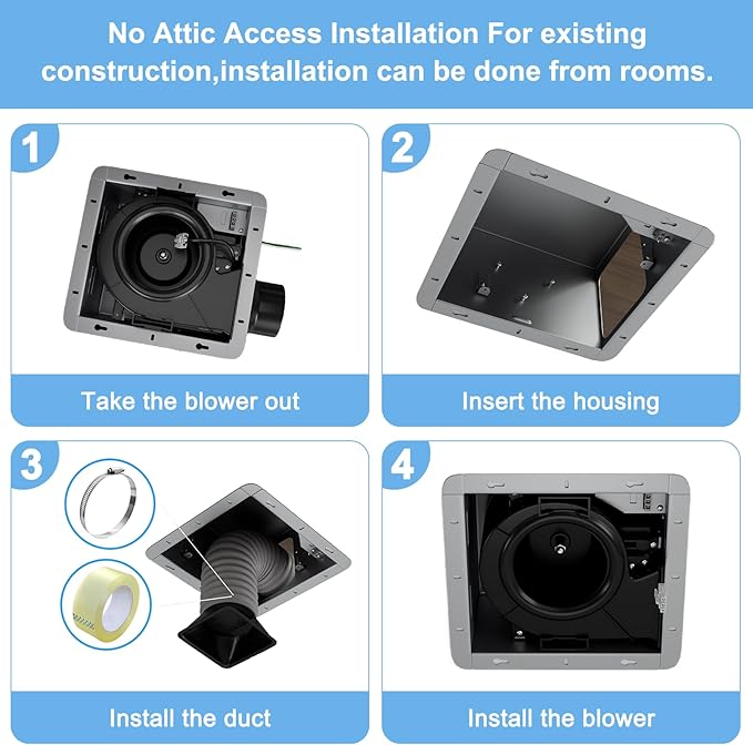 Bathroom Exhaust Fan 110CFM 1.2Sone, Quiet Bath Fan - Image 5