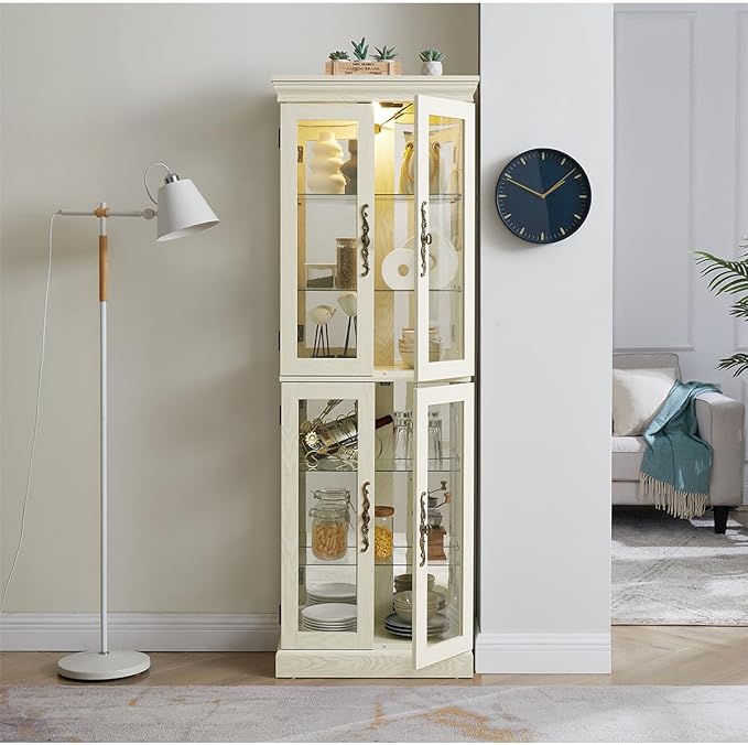Lighted Glass Curio Cabinet - Image 6