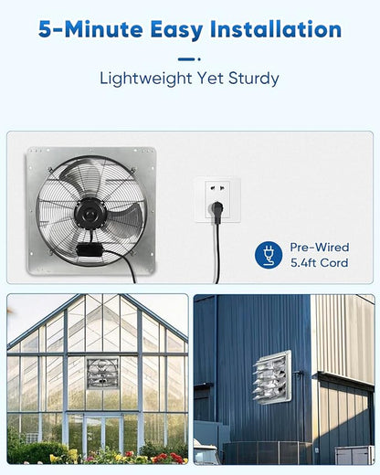 KEN BROWN 20 Inch Shutter Exhaust Fan - Image 5