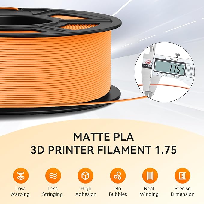 TECBEARS Matte PLA Filament, PLA Matte 3D Printer Filament 1.75mm, Dimensional - Image 5