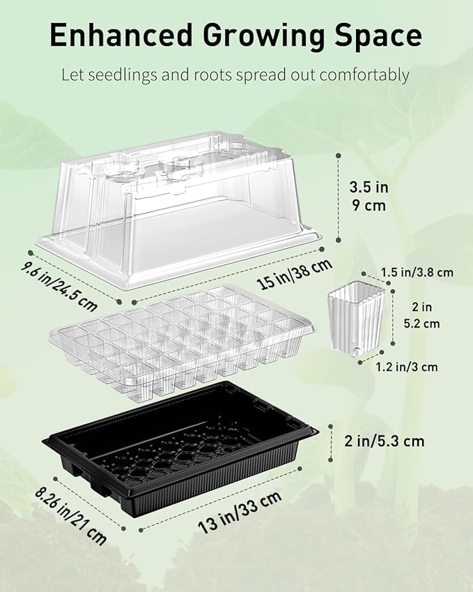 Pawfly Seed Starter Trays, 2 Pack 80 Cells Seed Starter Kit - Image 2