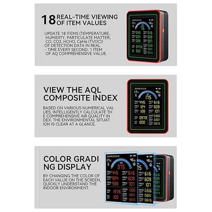 18 in 1 Air Quality Monitor Weytoll Smart Air Quality Tester Temperature and - Image 8