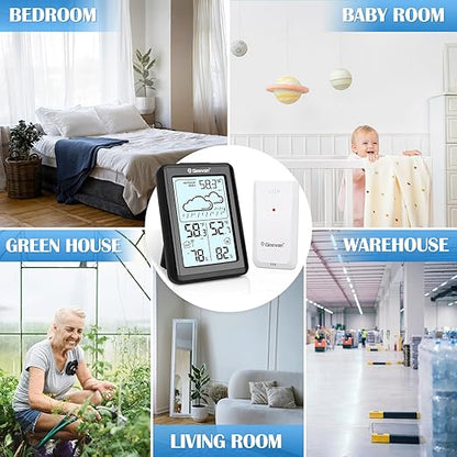 Geevon Indoor Outdoor Thermometer Wireless 200ft/60m, Digital Temperature - Image 7