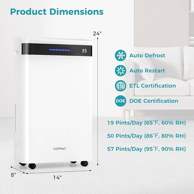 COSTWAY 4, 500 Sq. Ft Dehumidifier - Image 5