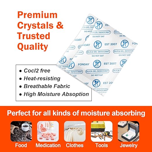 1 Gram 500 Packets Fonday Food Grade Silica Gel Desiccants Packs Moisture - Image 2