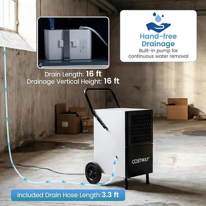 COSTWAY 189 Pints Commercial Dehumidifier - Image 4