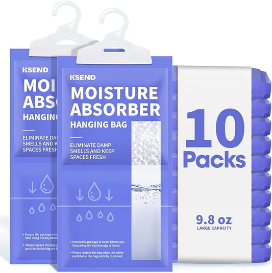 Moisture Absorbers 10 Pack, 9.8 Oz Compact Dehumidifier Bags & Packs, Moisture by Ksend