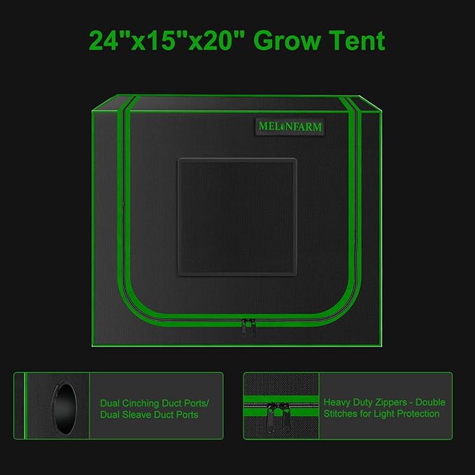 MELONFARM Small Grow Tent for Aerogarden，24”x16”x20” ，Hydroponics Growing - Image 3