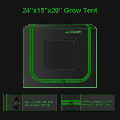 MELONFARM Small Grow Tent for Aerogarden，24”x16”x20” ，Hydroponics Growing - Image 3