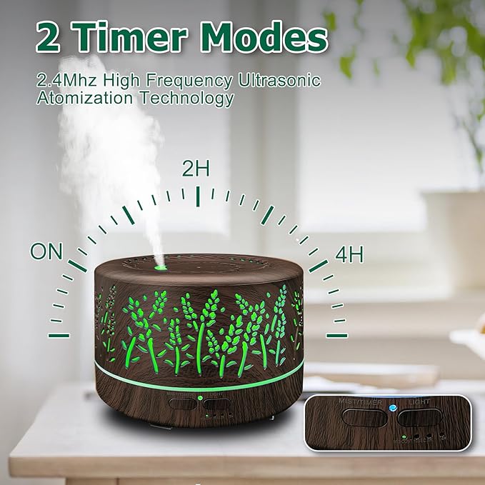 Diffusers for Essential Oils Large Room, 600ml Essential Oil Diffusers for Home - Image 3