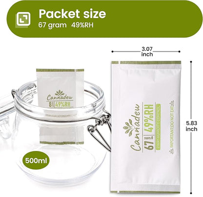 49% RH, 67g Cannadew Humidity Packs Two-Way Humidity Control Pack – Moisture - Image 2