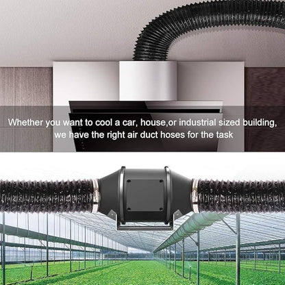 4Inch 10FT Long Flexible Aluminum Air Ducting, Heavy-Duty Black 4 Layer Dryer - Image 6