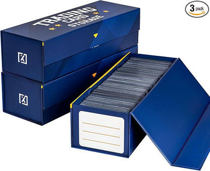 Easy Fold Trading Card Storage Box Magnetic Lid | Toploader Storage Box Fits by HOMEXPRO