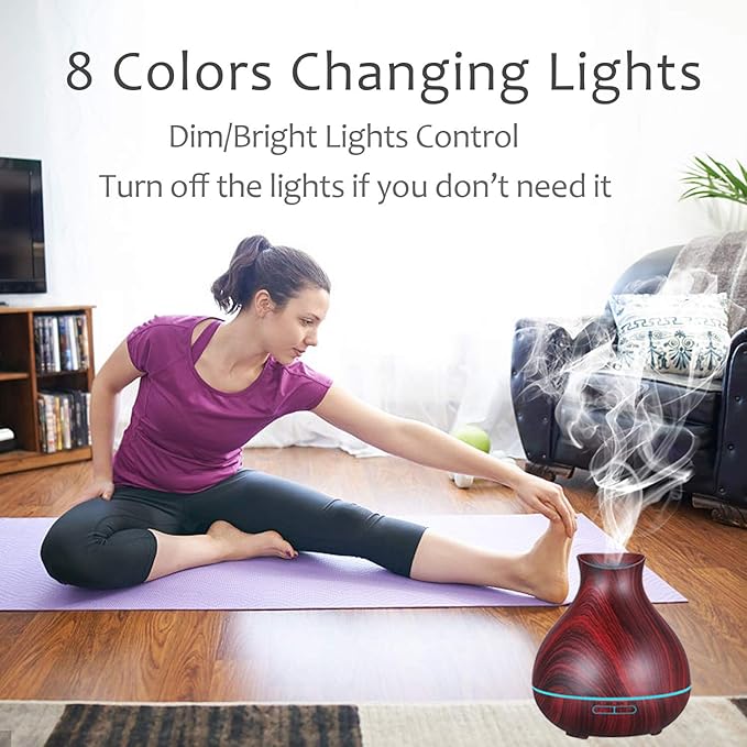 BZseed Aromatherapy Essential Oil Diffuser 550ml 12 Hours Wood Grain Aroma - Image 6