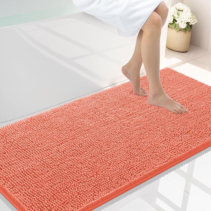 Smiry Luxury Chenille Bathroom Rugs 44x24, Extra Soft and Absorbent Shaggy Bath by Smiry