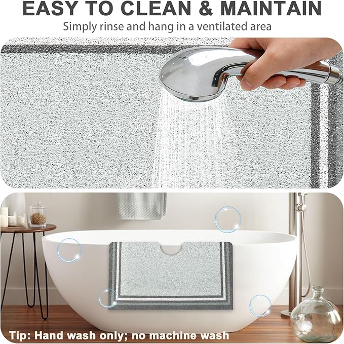 Square Shower Mat Non Slip: 24x24 Inch Extra Large Shower Mats - Image 5