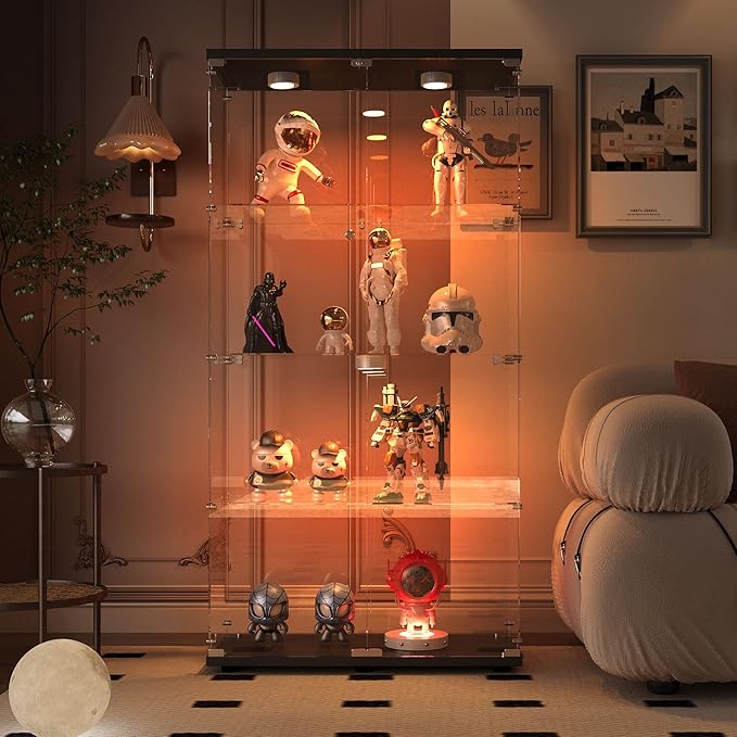 Yoluckea 4-Tier Glass Display Cabinet - Image 5