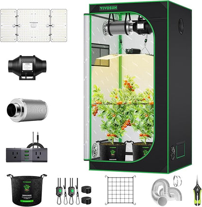 VIVOSUN Grow Tent Kit, 3 × 3ft Complete Grow System, WiFi-Controlled Grow System by VIVOSUN