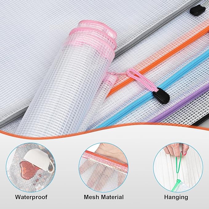 20 Pack Mesh Zipper Pouch Bags, 9 Sizes Waterproof Zipper Pouches - Image 2