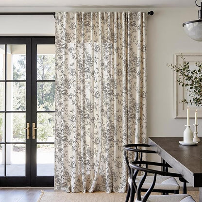jinchan Linen Floral Curtains 100 Inch Extra Wide - Image 2
