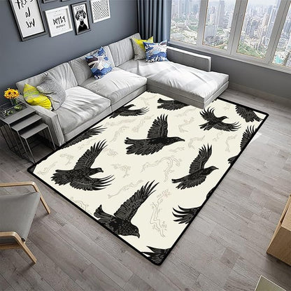 Area Rug, Soaring Eagle Pattern Printing Reversible Area Rugs Fade Resistant - Image 2
