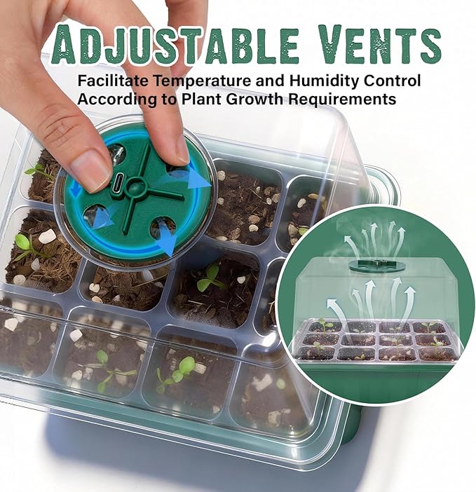 6 Pack Seed Starter Kit with Grow Light 72 Cells Plant Starter Trays with 3.9 - Image 5
