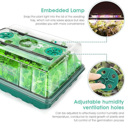 Seed Starter Tray with Grow Light, 192-Cell Seed Starter Kit, Seedling Starter - Image 4