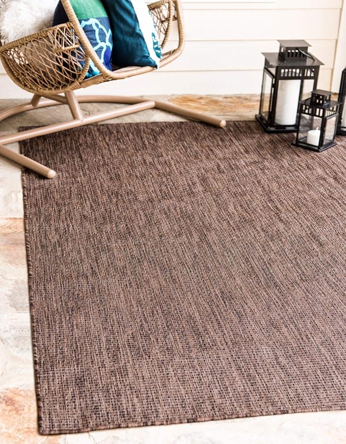 Unique Loom Collection Casual Transitional Solid Heathered Indoor/Outdoor by UniqueLoom