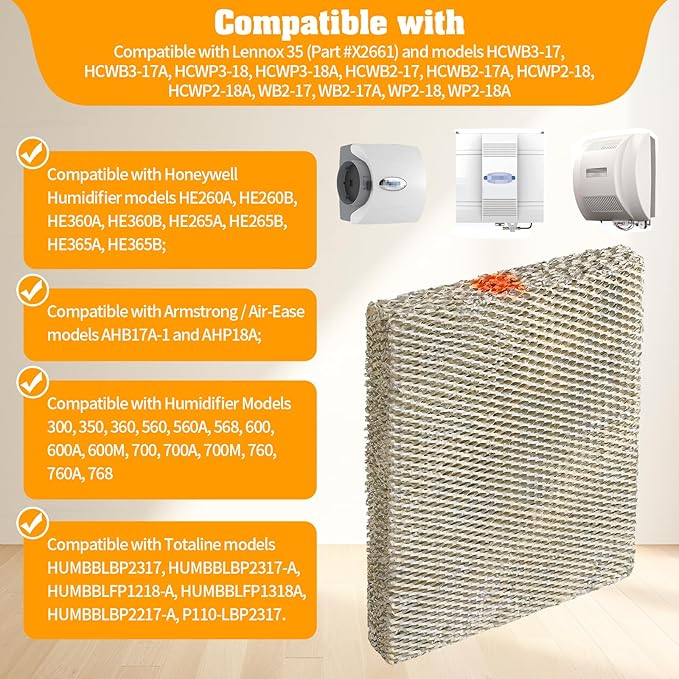 DerBlue 2PACK 35 Water Panel Humidifier Replacement Filter Compatible - Image 2
