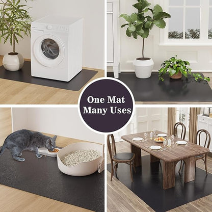 4'×6' Black Floor Protector for Home, Waterproof Stain-Resistant Vinyl Area Rug - Image 7