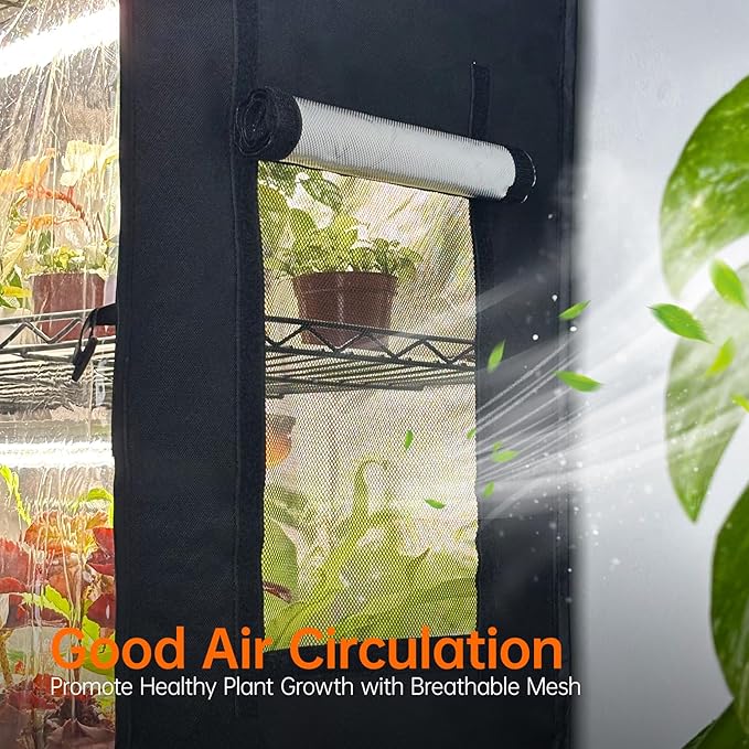 Bstrip Indoor Greenhouse with Grow Light, Plant Stand with 4 Pack 24W Full - Image 7