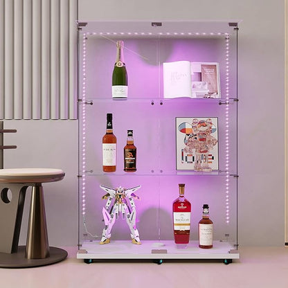 Yoluckea 3 Tiers Glass Display Cabinet - Image 5