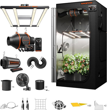 Spider Farmer G3000 Grow Tent Kit Complete 3x3x6ft, 300W Dimmable Bar Style LED by SpiderFarmer