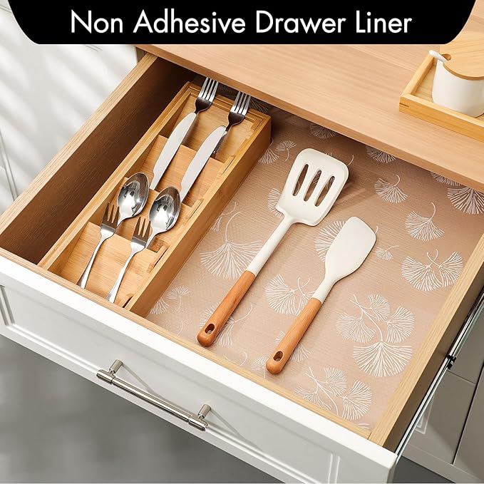 Cooyes Shelf Liner, Non Adhesive Drawer and Cabinet Liner, EVA Washable - Image 2