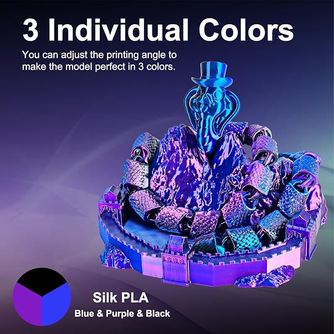ERYONE Silk Tri Color PLA Filament 3D Printer 1.75mm +/- 0.03mm - Image 2