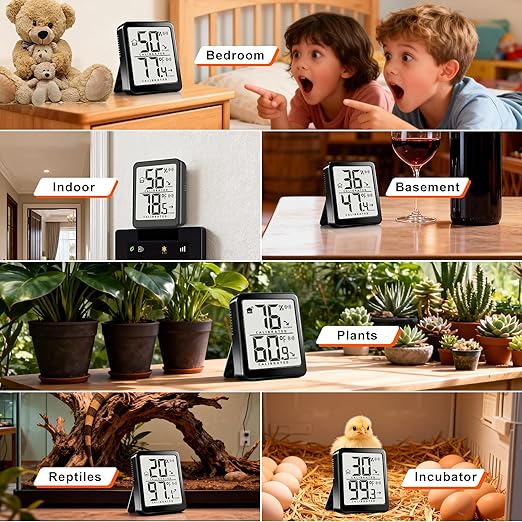 Antonki Room Thermometer Small Hygrometer Indoor Humidity Monitor Sensor - Image 4