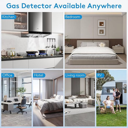 3 Pack 5-in-1 Plug in Carbon Monoxide Detector, Smoke Alarm & Natural Gas Leak - Image 8