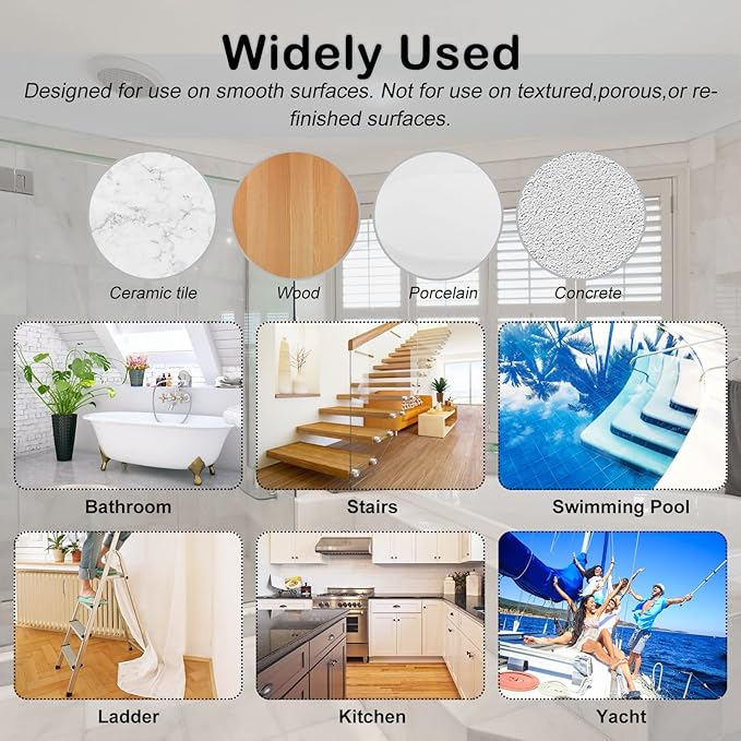S&X Bathtub Non-Slip Stickers, Gritty Textured Slip-Resistant Treads - Image 7