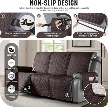 TAOCOCO 100% Waterproof Recliner Cover, Non-Slip Washable Reclining Couch Cover - Image 5