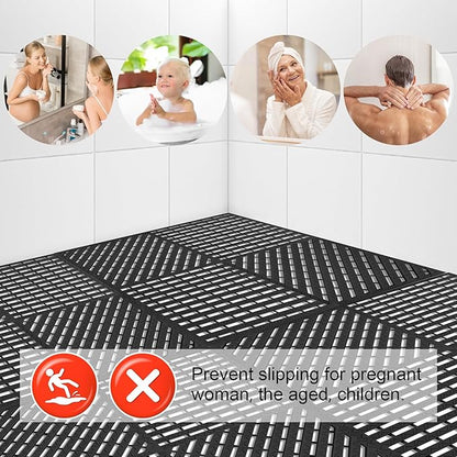 MYFAMIREA Modular Interlocking Cushion 12 Pack 11.8" x 11.8" Rubber Floor Tiles - Image 6
