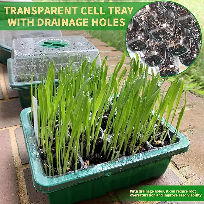 60-Cell Seed Starter Tray, 5 Pack – Cells Plant Grow Kit - Image 5