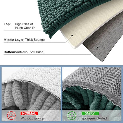 Smiry Luxury Chenille Bathroom Rugs 30x20, Extra Soft and Absorbent Shaggy Bath - Image 5