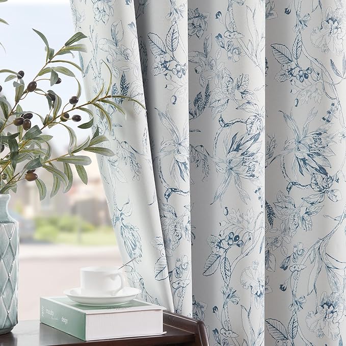 jinchan Floral 95% Blackout Curtains by JINCHAN