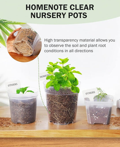 homenote Clear Nursery Pots for Plants, 3 Inch Plant Pot for Planting Plastic - Image 8