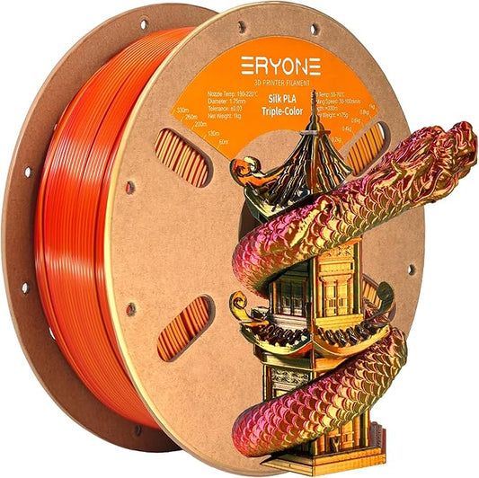 ERYONE Silk Tri Color PLA Filament 3D Printer 1.75mm +/- 0.03mm by ERYONE