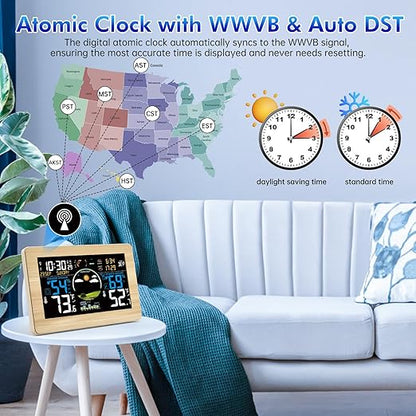 Weather Station Wireless Indoor Outdoor, Digital Thermometer, 7.5'' VA Display - Image 4