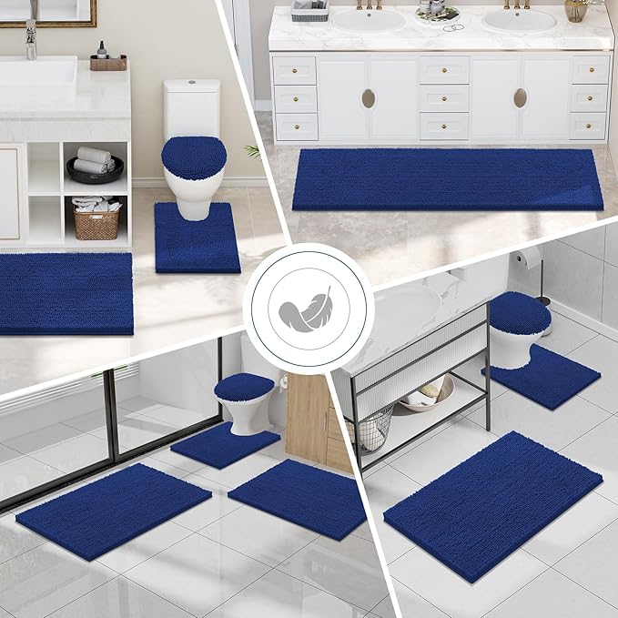 Smiry Luxury Chenille Bathroom Rugs 36x24, Extra Soft and Absorbent Shaggy Bath - Image 7