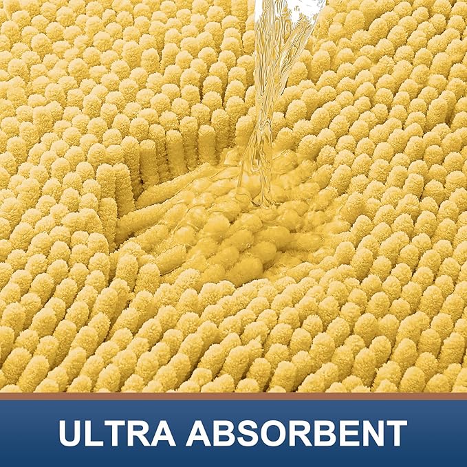 Smiry Luxury Chenille Bathroom Rugs 47x17, Extra Soft and Absorbent Shaggy Bath - Image 4